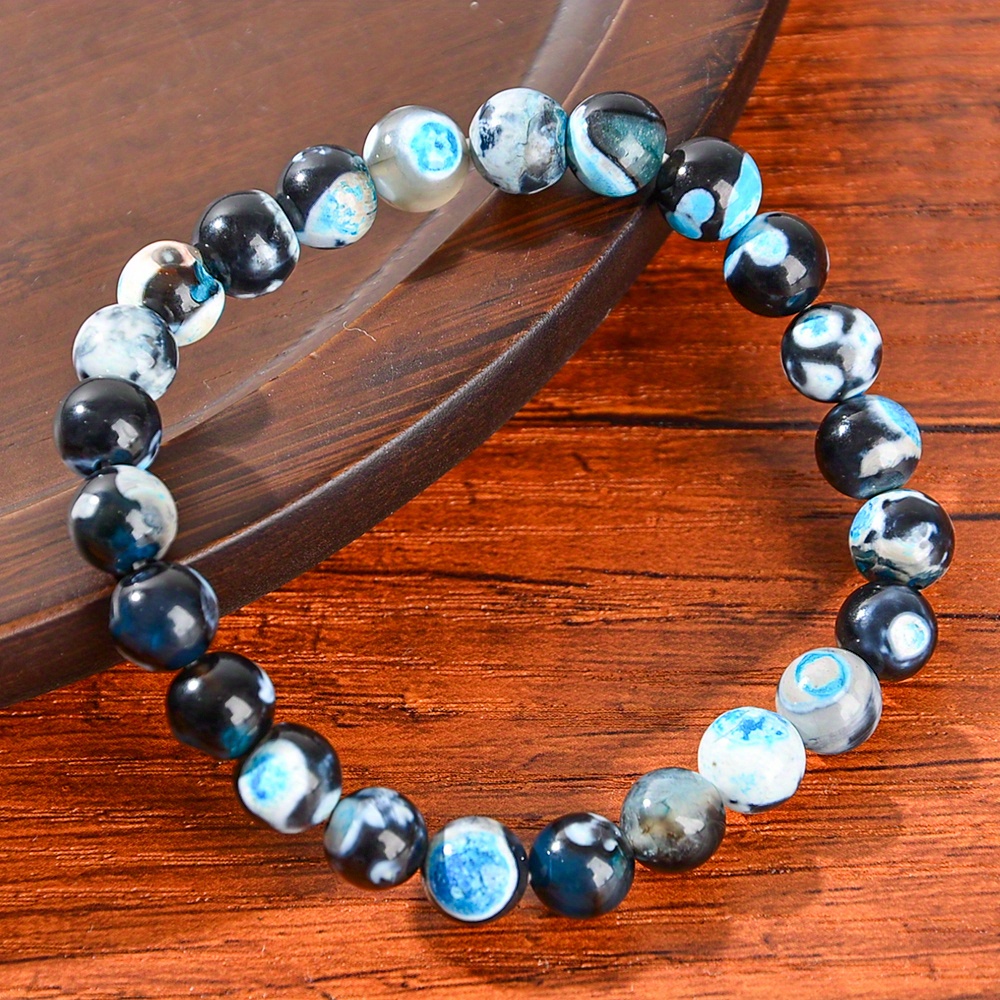 Handmade Natural Blue-fire Agate Bracelet, Casual & Special Occasions